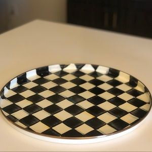 Mackenzie Childs Courtly Check Enamel Round  Tray